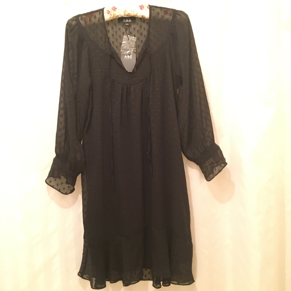 Sheer, 3/4 sleeve black dress from A.B.S.